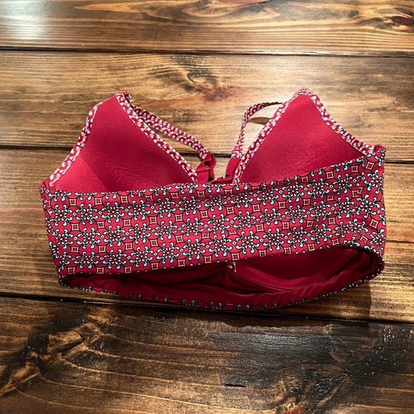 Body by Victoria lightly lined plunge bra size 34DD, printed, pullover, EUC - Picture 3 of 6